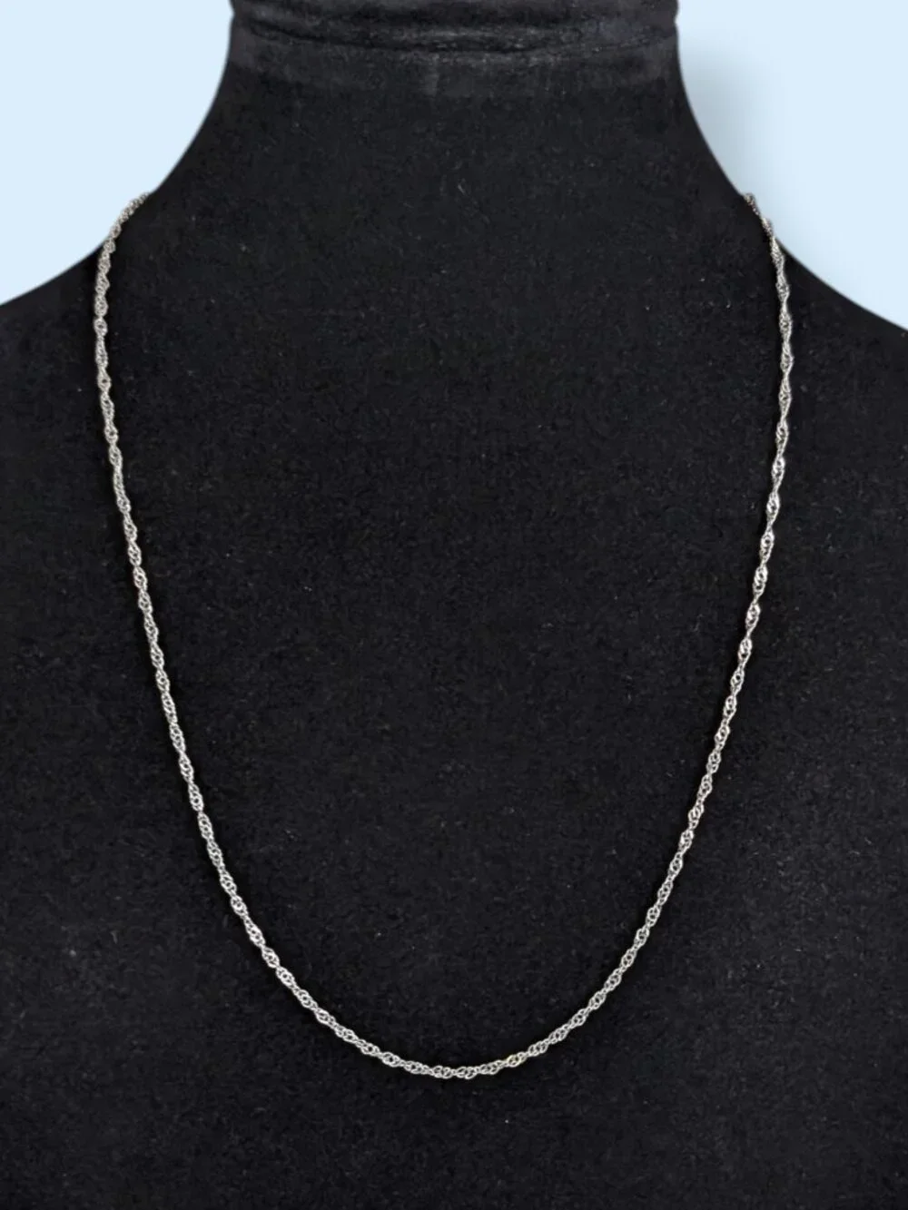 Silver Tone Angular Rope Chain Necklace - Picture 2 of 5